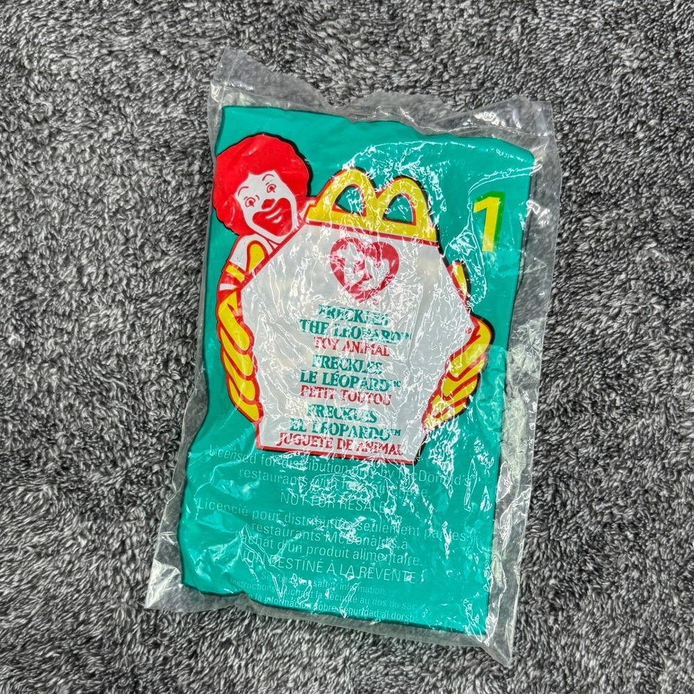 Vintage 1999 McDonalds Ty Teenie Beanie Baby Freckles the Leopard Toy 1 NIP